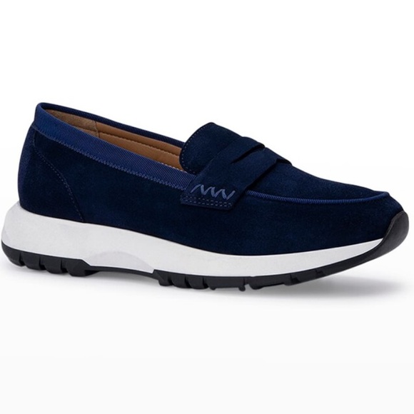 Aquatalia "Krizza" suede sporty penny loafer sneakers - Picture 1 of 7